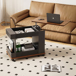 Casaconer | サイドテーブル・ナイトテーブル・多機能・昇降式・キャスター付き・収納付き・幅70cm・おしゃれ