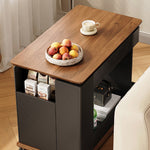 Casaconer | サイドテーブル・ナイトテーブル・多機能・昇降式・キャスター付き・収納付き・幅70cm・おしゃれ