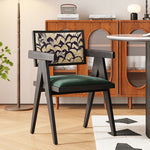 Casaconer | ダイニングチェア・アーム付き・木製・幅45.5×奥行51×高さ79cm・座面高45cm・プリント背もたれ・2色展開・モダン・北欧