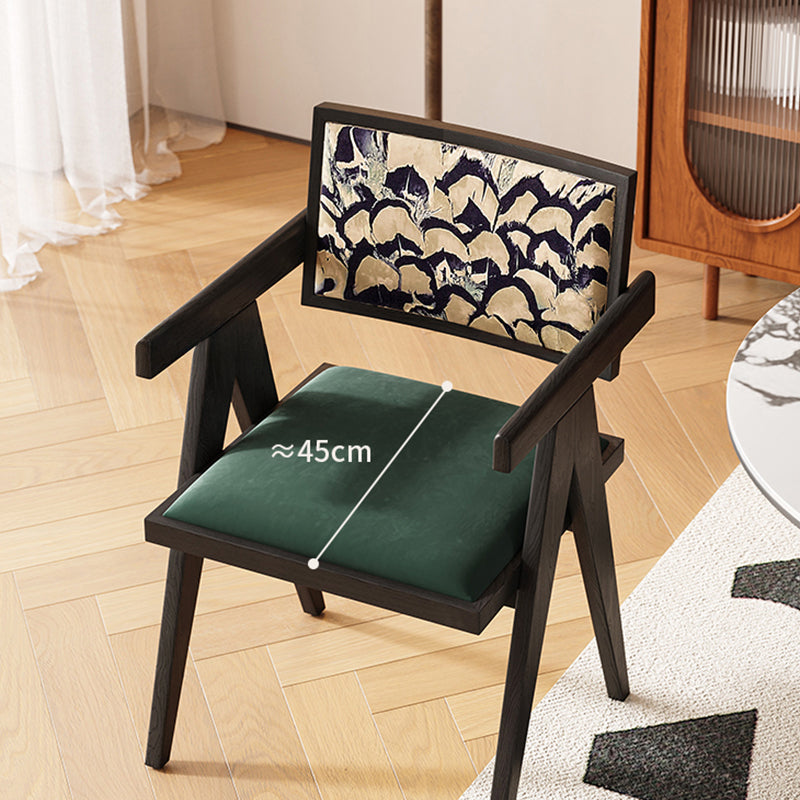 Casaconer | ダイニングチェア・アーム付き・木製・幅45.5×奥行51×高さ79cm・座面高45cm・プリント背もたれ・2色展開・モダン・北欧