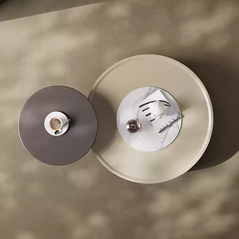 Casaconer | センターテーブル・丸型・セット・引き出し収納付き・サイドテーブル・モダン・省スペース