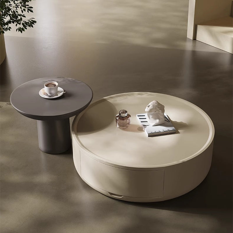 Casaconer | センターテーブル・丸型・セット・引き出し収納付き・サイドテーブル・モダン・省スペース
