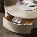 Casaconer | センターテーブル・丸型・セット・引き出し収納付き・サイドテーブル・モダン・省スペース