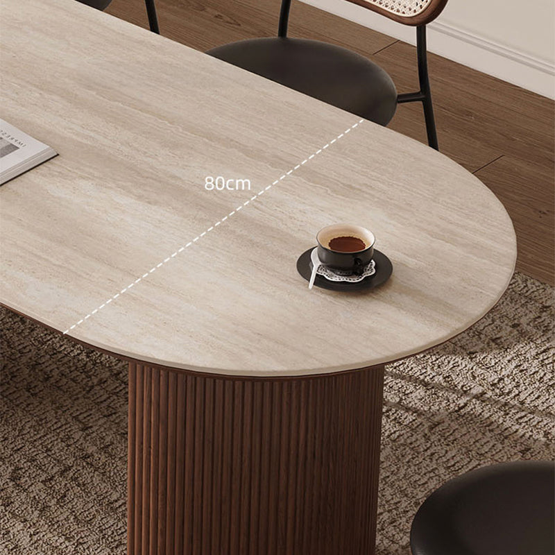 Casaconer | セラミックダイニングテーブル・半円・楕円形・無垢材脚・2人/4人/6人/8人/10人掛け・おしゃれ・高さ75cm