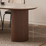 Casaconer | セラミックダイニングテーブル・半円・楕円形・無垢材脚・2人/4人/6人/8人/10人掛け・おしゃれ・高さ75cm