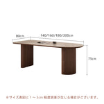 Casaconer | セラミックダイニングテーブル・半円・楕円形・無垢材脚・2人/4人/6人/8人/10人掛け・おしゃれ・高さ75cm