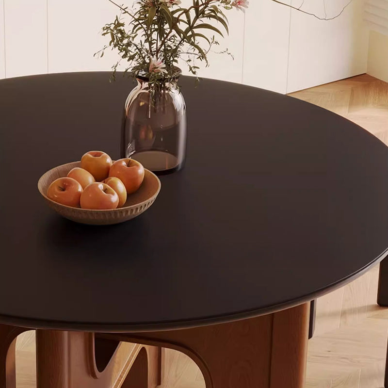 Casaconer | セラミックダイニングテーブル・無垢材脚・丸食卓・おしゃれ・2人/4人/6人/8人/10人掛け・高さ75cm