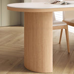 Casaconer | セラミックダイニングテーブル・無垢材脚・半円・白の天板・食卓・2人/4人/6人/8人掛け・おしゃれ・高さ75cm