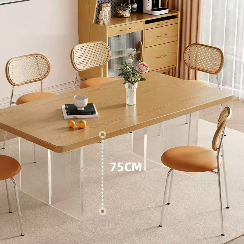 Casaconer | 無垢材ダイニングテーブル・透明アクリル脚・2人/4人/6人/8人人掛け・おしゃれ