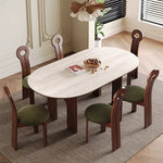 Casaconer | セラミックダイニングテーブル・白の天板・半円・無垢材脚・2人/4人/6人/8人掛け・おしゃれ・高さ75cm