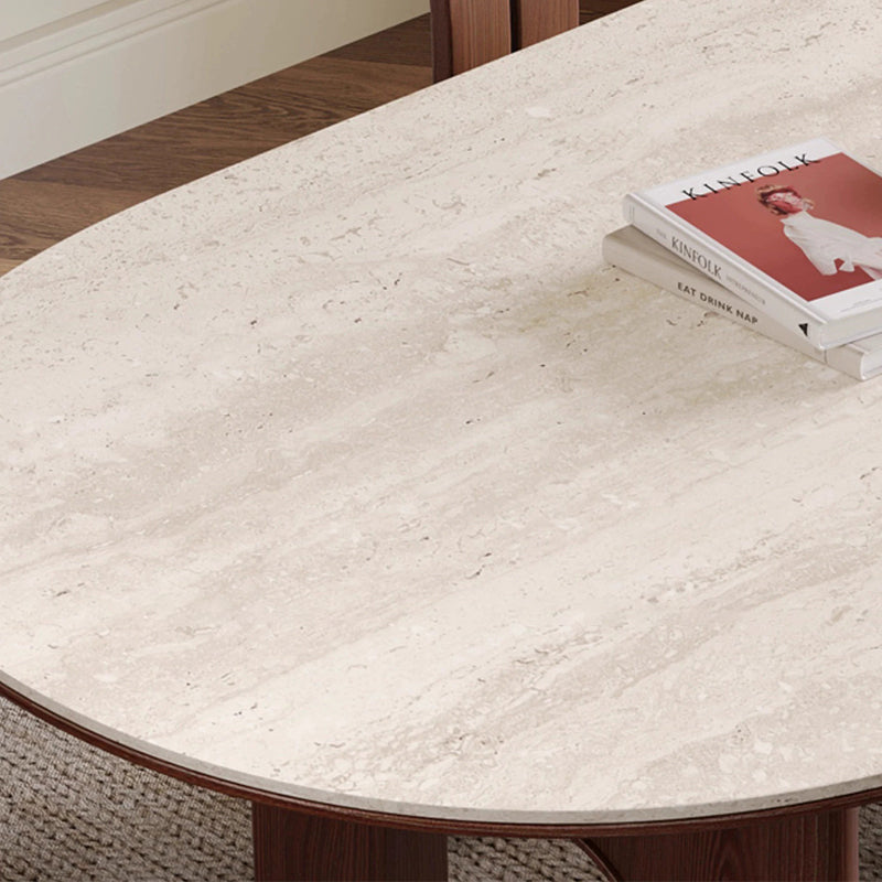 Casaconer | セラミックダイニングテーブル・白の天板・半円・無垢材脚・2人/4人/6人/8人掛け・おしゃれ・高さ75cm