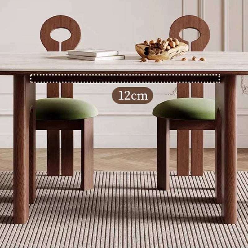 Casaconer | セラミックダイニングテーブル・白の天板・半円・無垢材脚・2人/4人/6人/8人掛け・おしゃれ・高さ75cm