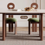 Casaconer | セラミックダイニングテーブル・白の天板・半円・無垢材脚・2人/4人/6人/8人掛け・おしゃれ・高さ75cm