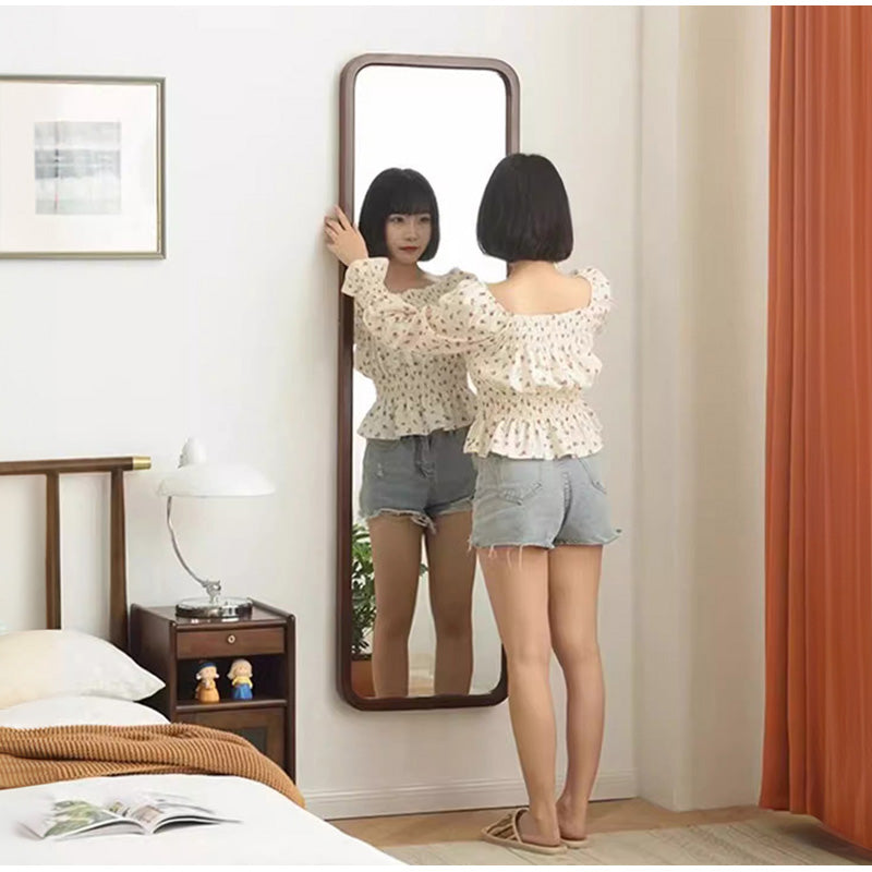 全身鏡,スタンドミラー,ミラー,姿見,大型,おしゃれ,シンプル,玄関,リビング,天然木,一人暮らし,胡桃色