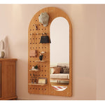 全身鏡,壁掛けミラー,収納,ミラー,姿見,シンプル,木目調,玄関,リビング,ベッドルーム,1人暮らし,ナチュラル