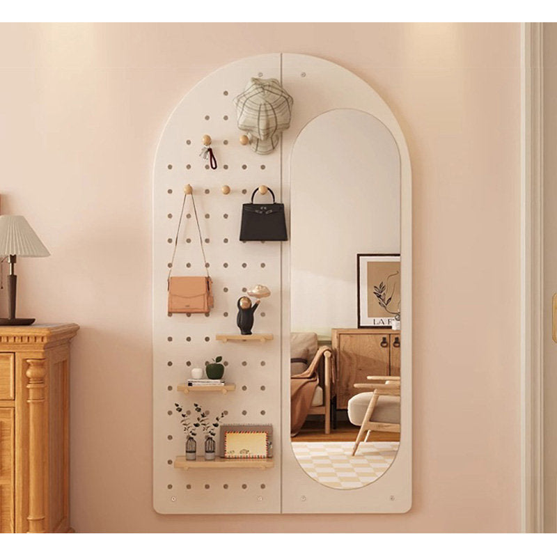 全身鏡,壁掛けミラー,収納,ミラー,姿見,シンプル,木目調,玄関,リビング,ベッドルーム,1人暮らし,ホワイト