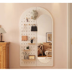 全身鏡,壁掛けミラー,収納,ミラー,姿見,シンプル,木目調,玄関,リビング,ベッドルーム,1人暮らし,ホワイト