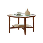 Casaconer | センターテーブル・ガラス・ラタン調・おしゃれ・北欧・モダン・ナチュラル・収納・リビングテーブル・リビング・幅40