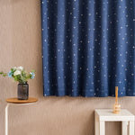 1級遮光 星プリント カーテン UVカット 子供部屋 寝室 ネイビー ブラック 2枚組 7日内出荷