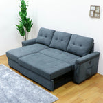 ソファーベッド・収納付き・カウチソファー・3人掛け・布製・グレー・北欧風・リビング・寝室・大きい・usb・おしゃれ・7日内出荷