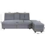 ソファーベッド・収納付き・カウチソファ・3人掛け・ソファーセット・シンプル・コンパクト・北欧スタイル・ファブリック・引き出し付き・テーブル付き・グレー・ブラウン・おしゃれ・7日内出荷