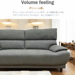 ソファー ソファ・ソファー・布張りソファ・ワイド・広め・ハイバック・幅約190cm・おしゃれ・3人用・3人掛け・おしゃれ・背もたれ分割・グレー・脚付き・ファブリック・北欧・7日内出荷