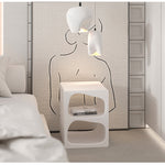 サイドテーブル,ナイトテーブル,ディスプレイ,収納,リビング,寝室,ベッドルーム,北欧風,モダン,角丸のデザイン