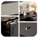 Casaconer | 収納棚・キャビネット・大容量・おしゃれ・扉付き・食器収納・サイドボード・リビングボード・リビング・棚・収納・サイドチェスト・ブラック/ウォルナットカラー・脚付き・おしゃれ・韓国・北欧