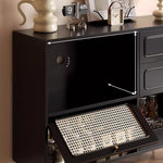 Casaconer | 収納棚・キャビネット・大容量・おしゃれ・扉付き・食器収納・サイドボード・リビングボード・リビング・棚・収納・サイドチェスト・ブラック/ウォルナットカラー・脚付き・おしゃれ・韓国・北欧