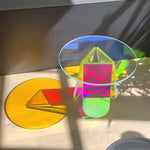 アクリル サイドテーブル 丸テーブル カラフル クリア 円卓 コンパクト テーブル ソファ横 リビング バルコニー カフェテーブル おしゃれ 幅40cm／60cm