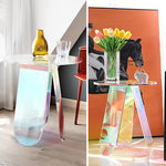 アクリル サイドテーブル 丸テーブル カラフル クリア 円卓 コンパクト テーブル ソファ横 リビング バルコニー カフェテーブル おしゃれ 幅40cm／60cm