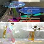 アクリル サイドテーブル 丸テーブル カラフル クリア 円卓 コンパクト テーブル ソファ横 リビング バルコニー カフェテーブル おしゃれ 幅40cm／60cm