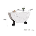 Casaconer | ダイニングテーブル・折りたたみ・丸テーブル・2人・4人・6人・折り畳み・テーブルのみ・ダイニング・幅120/140/160/180・丸・円型・シンプル・4人掛け用・6人掛け用・木製・おしゃれ・ナチュラル・食卓・北欧・大理石柄・カフェ風・丸型・テーブル単品・ホワイト・グレー