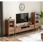 テレビ台,ローボード,TVボード,収納,引き出し,扉付き,リビング,木目,ナチュラル