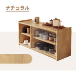 Casaconer | 食器棚・スリム・一人暮らし・ロータイプ・幅63cm・ミニ食器棚・キッチン・卓上・おしゃれ・木製