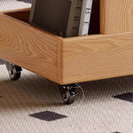 Casaconer | テーブル・ローテーブル・サイドテーブル・センターテーブル・昇降テーブル・多機能テーブル・ナチュラル/黒・高さ55~70cm・多機能デザイン・無垢材・収納ワゴン・キャスター付き・在宅ワーク・コンパクト家具