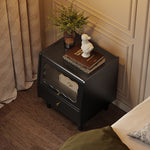 サイドテーブル,ナイトテーブル,レトロ,収納,リビング,寝室,無垢材,ベッドルーム,ヴィンテージ,木目調,ディテール