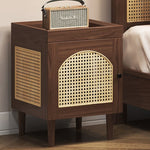 サイドテーブル,ナイトテーブル,レトロ,収納,リビング,寝室,無垢材,ベッドルーム,天然木,ラタン,バランス