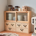 Casaconer | 食器棚・ガラス扉・ガラス・木製・ナチュラル・一人暮らし・収納・オフィス・幅50・奥行14・高さ37