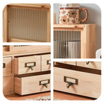 Casaconer | 食器棚・ガラス扉・ガラス・木製・ナチュラル・一人暮らし・収納・オフィス・幅50・奥行14・高さ37