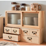 Casaconer | 食器棚・ガラス扉・ガラス・木製・ナチュラル・一人暮らし・収納・オフィス・幅50・奥行14・高さ37