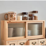 Casaconer | 食器棚・ガラス扉・ガラス・木製・ナチュラル・一人暮らし・収納・オフィス・幅50・奥行14・高さ37