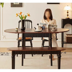 Casaconer | 折りたたみダイニングテーブル・ドロップリーフテーブル・幅150cm・4人掛け/6人掛け・伸長式・食卓テーブル・収納便利・木製・オーバル型・北欧風・おしゃれ