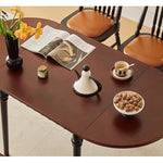 Casaconer | 折りたたみダイニングテーブル・ドロップリーフテーブル・幅150cm・4人掛け/6人掛け・伸長式・食卓テーブル・収納便利・木製・オーバル型・北欧風・おしゃれ