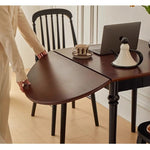 Casaconer | 折りたたみダイニングテーブル・ドロップリーフテーブル・幅150cm・4人掛け/6人掛け・伸長式・食卓テーブル・収納便利・木製・オーバル型・北欧風・おしゃれ