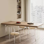 Casaconer | セラミックダイニングテーブルウッド柄透明アクリル脚