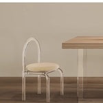 Casaconer | セラミックダイニングテーブルウッド柄透明アクリル脚