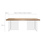 Casaconer | セラミックダイニングテーブルウッド柄透明アクリル脚