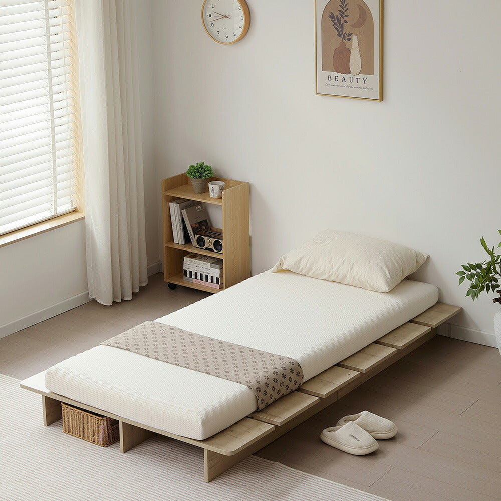 パレットベッド すのこベッド ローベッド セミシングル シングル セミダブル ダブル 長さ196cm 木製 組立品 下収納 天然木 ベッド パレット おしゃれ ロータイプ ベッドフレーム 来客用 ブラウン グレー ナチュラル 3色展開 7日内出荷