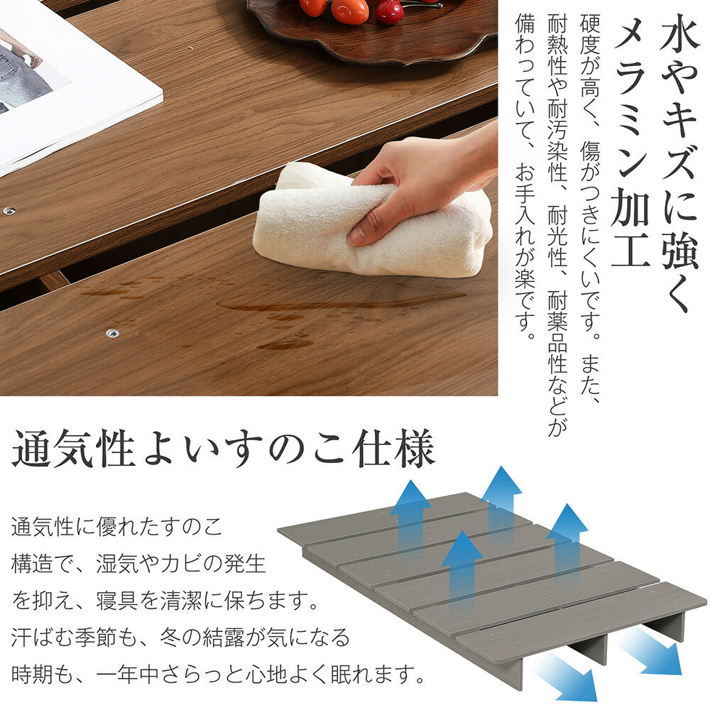 パレットベッド すのこベッド ローベッド セミシングル シングル セミダブル ダブル 長さ196cm 木製 組立品 下収納 天然木 ベッド パレット おしゃれ ロータイプ ベッドフレーム 来客用 ブラウン グレー ナチュラル 3色展開 7日内出荷